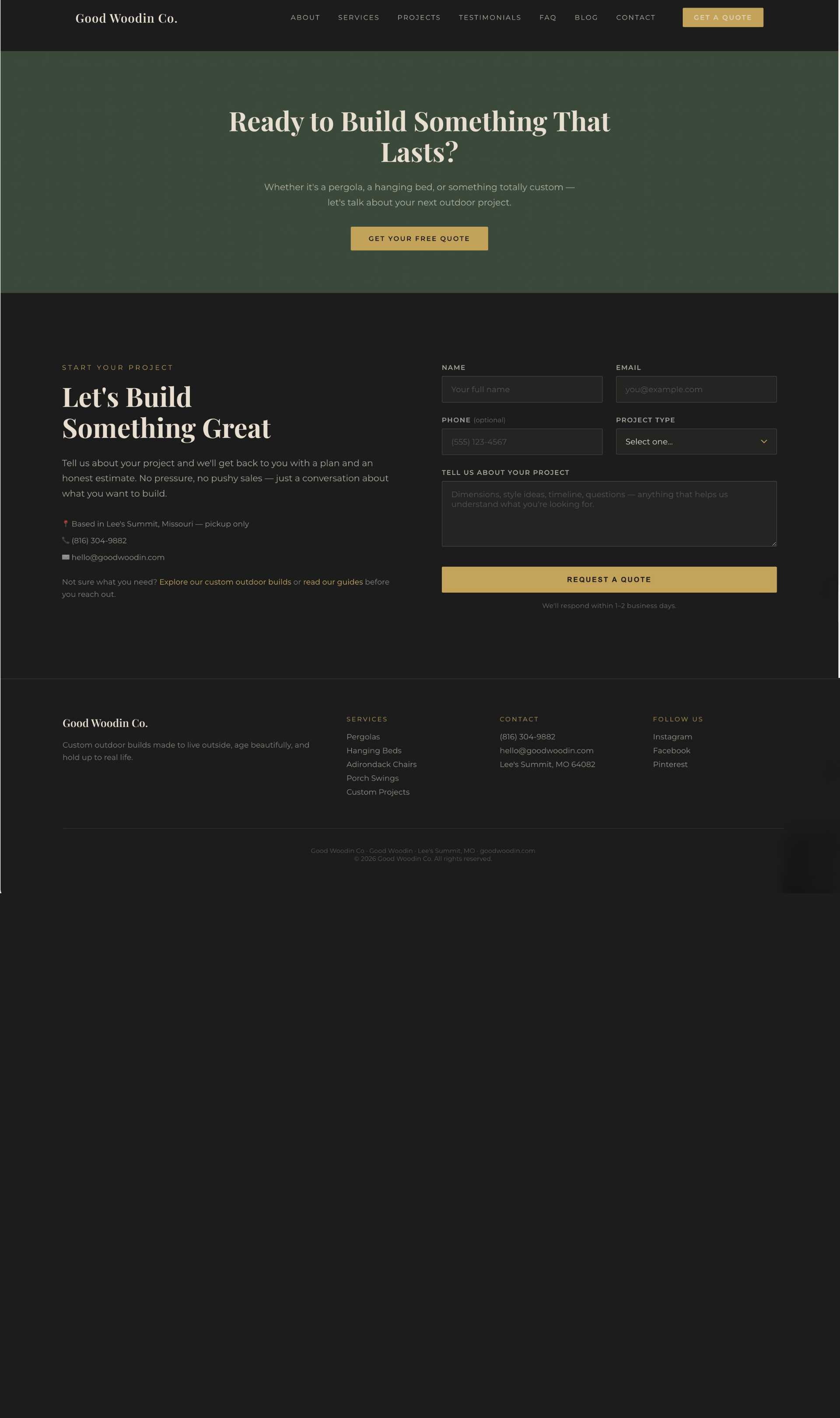 Good Woodin Co — Conversion